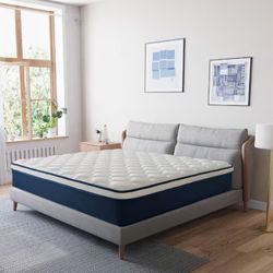 Brand New 12 Inch King Size Cooling Gel Memory Foam Hybrid Pillowtop Mattress