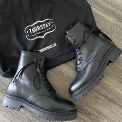 Thursday Black Combat Boots