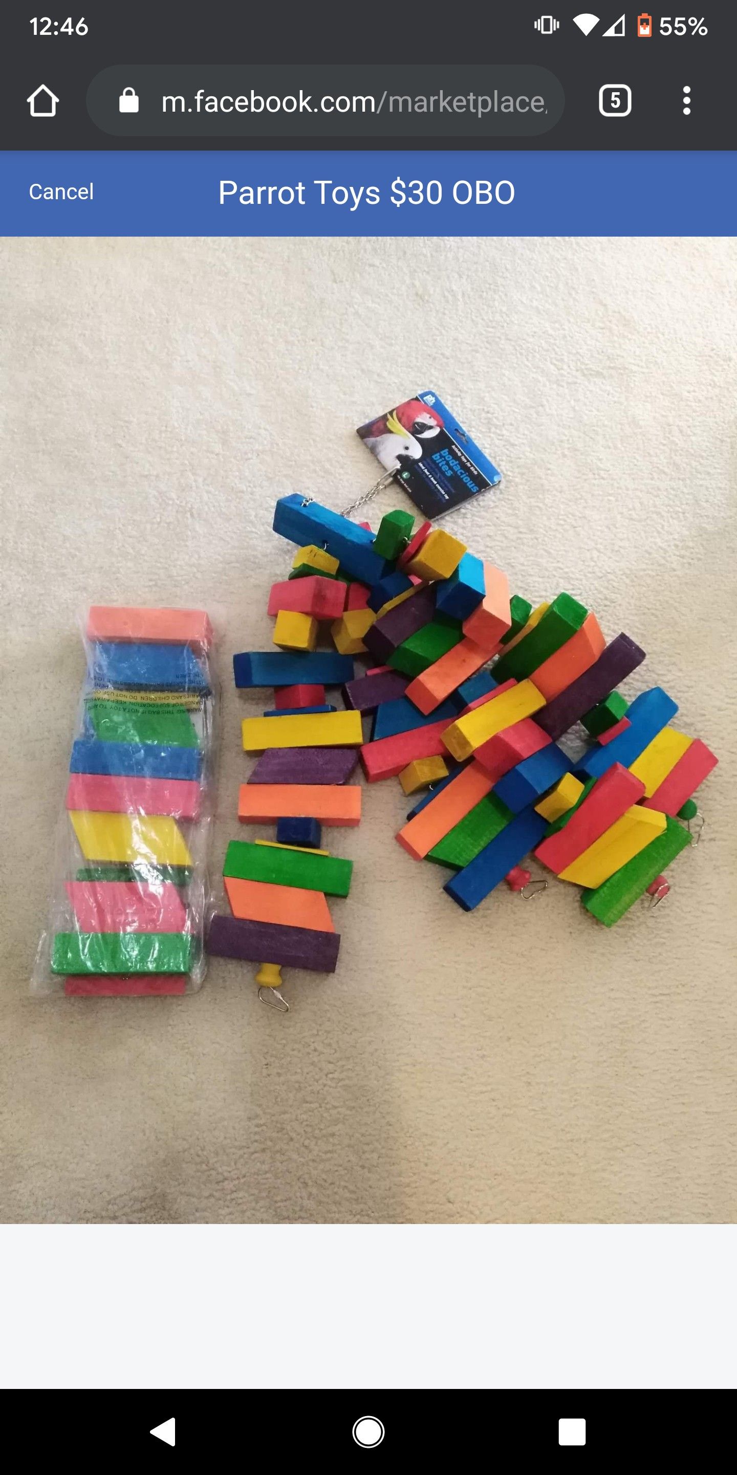 2 large / xl parrot toys