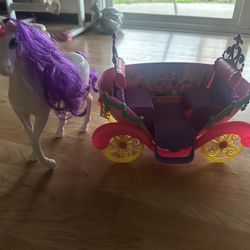 Barbie Unicorn Horse and Carriage
