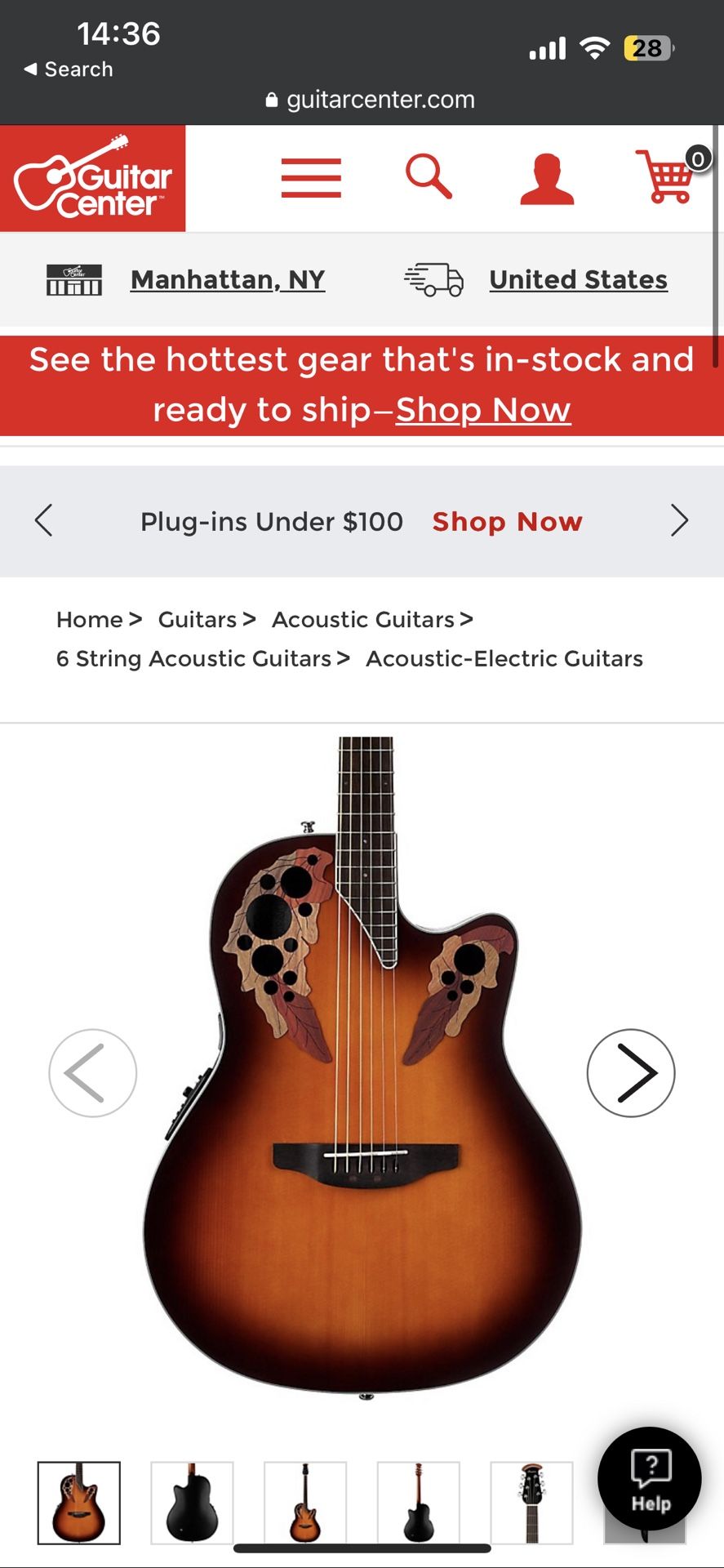 Electric and Acoustic Ovation Guitar