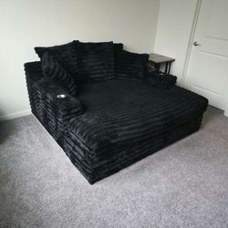 Black couch- Stratford Chaise (Like New) -Original Price Was 950