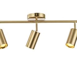 NEW! Modo Lighting Adjustable Track Lighting 3 Lights, Gold, Brushed Brass. Bulbs INCLUDED