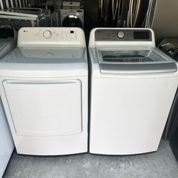 LG top load washer and dryer with 2 months warranty, in perfect operation delivery available, ask for other appliances.