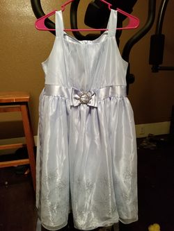 Beautiful girl's plus size dress baby blue 18.5 size for a 10 to 12 yrs old girl