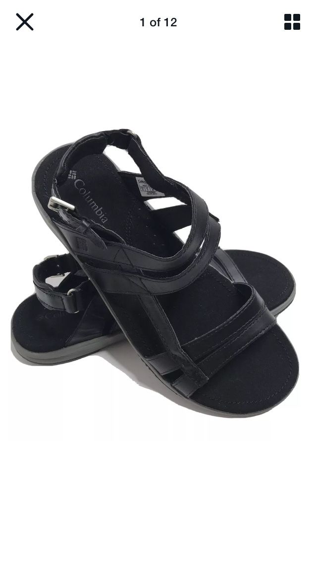 COLUMBIA Slingback Sport Strappy Flat Sandals Women’s Size 8 Leather.