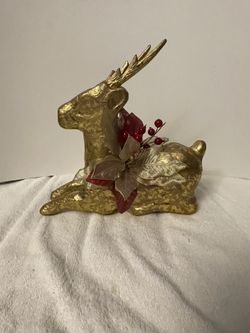 Christmas sitting decorations gold  reindeer 