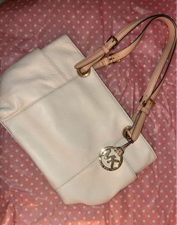 Michael Kors White Leather Tote Bag