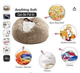 Beanbag chair cover (filler not included) color black