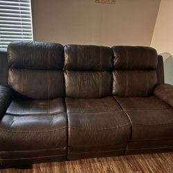 Leather Recliner Sofa 