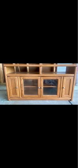 Solid oak entertainment center