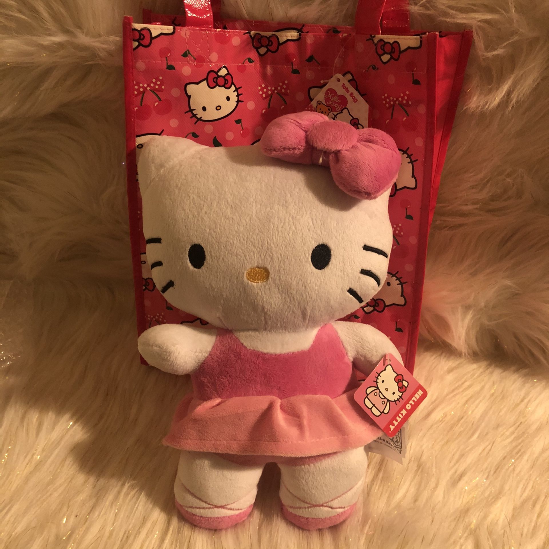 NWT Hello Kitty Plush 11.5" & Bag Sanrio