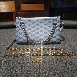M.K.Belt Purse,2 Bracelets And Earrings Bundle! 
