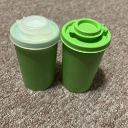 Vintage Tupperware • Salt And Pepper Shaker Set • Lime Green 
