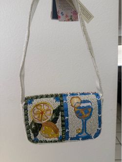 Floral & Fruit Beaded Bag