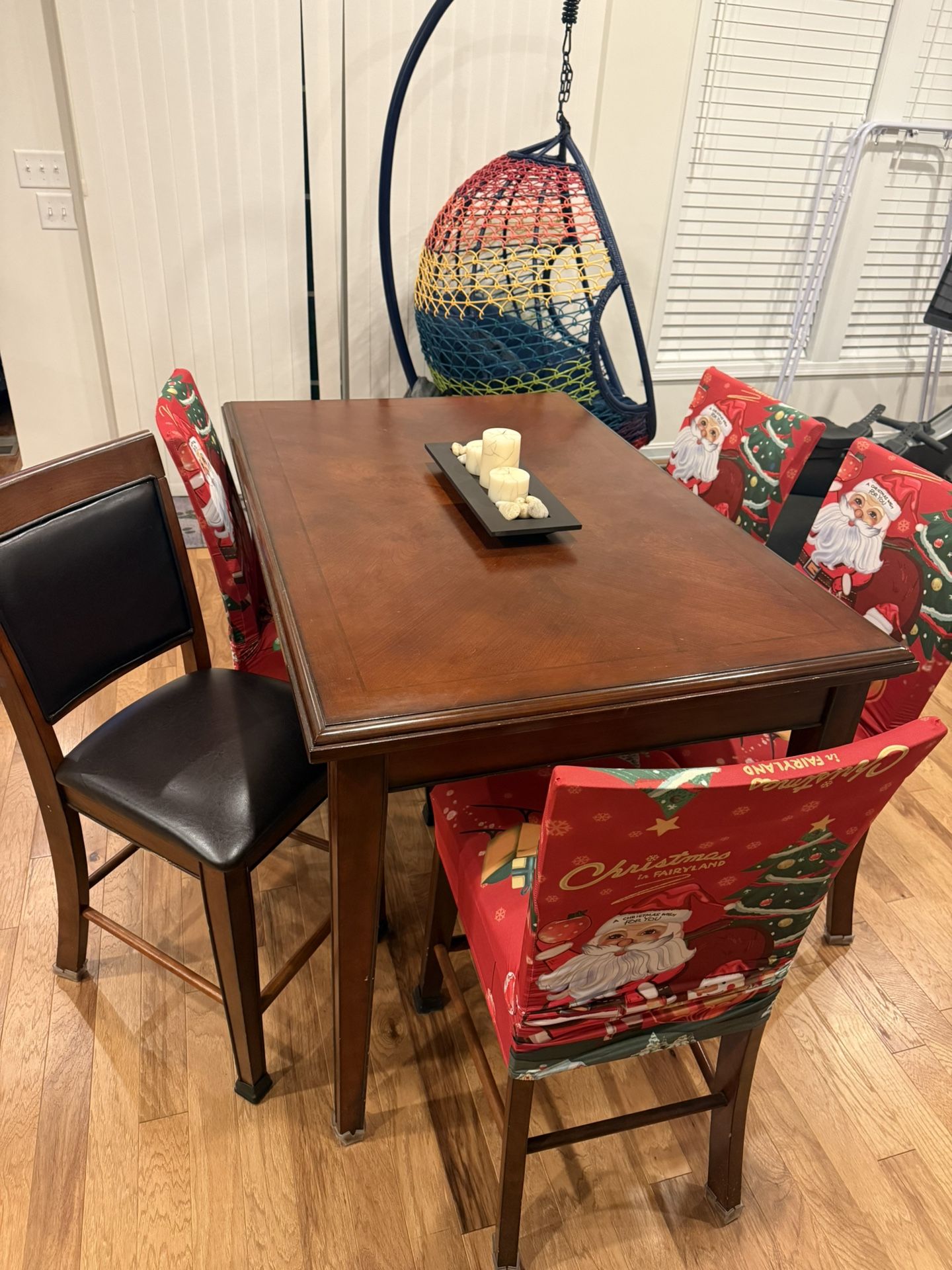 Casino gaming dining table with six chairs