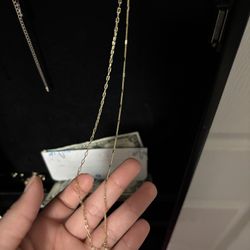 Cadena Delgada De Oro 14k