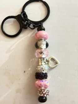 GLASS BEADED “MELODY” KEYCHAINS W/ CHARM