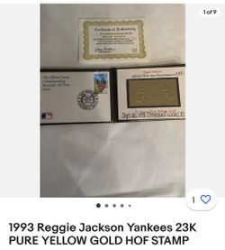 1993 Commerotive Reggie Jackson 24 Karat Stamp
