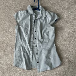 Size Six H&M Cap Sleeve Pinstriped Shirt 