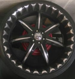 24 inch "noir" rims and tires