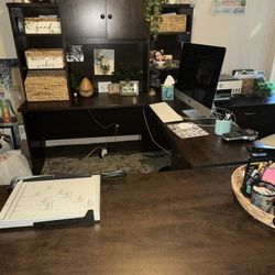 Very Sturdy And Beautiful U Shaped Description With Two Matching File Cabinet’s 