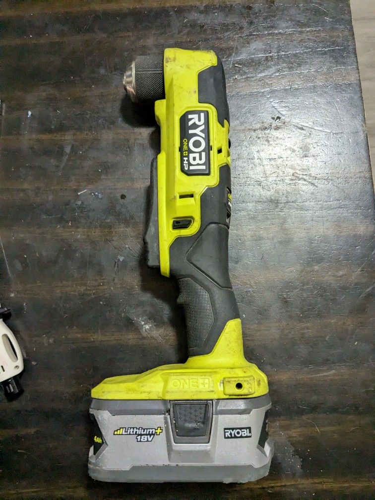 Ryobi One+ 18V Right Angle Drill W/4Ah Battery And Charger