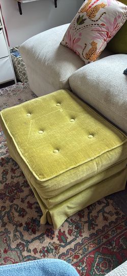 Velvet green ottoman