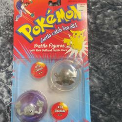 Pokemon Battle Figures Golem #76&Geodude#74 1999Vintage NewSealed Original Price