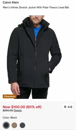 Brand: Calvin Klein Men's Infinite Stretch Jacket With Polar Fleece Lined Bib