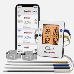 ThermoPro TP25 500ft Wireless Bluetooth Meat Thermometer 4 Probes Rechargeable