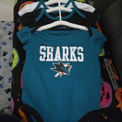Sharks Girls One Pieces 3-6months 