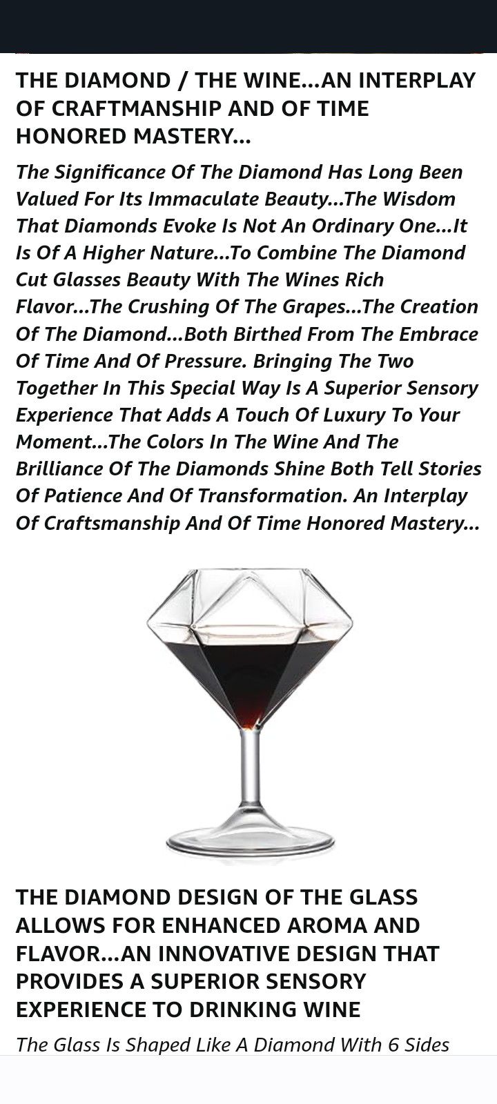 Red Wine Long Stem Diamond Glasses.