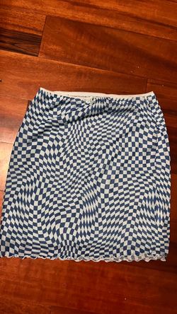 Blue mesh miniskirt