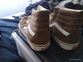 Men's size 11 Hi Top Leather Vans-tan
