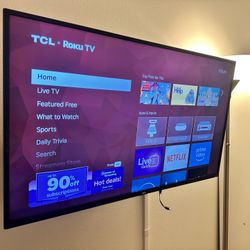 For Sale: TCL Roku Smart TV 40 w/ Remote, Chromecast & Wall Mount – $60 (All Included!)