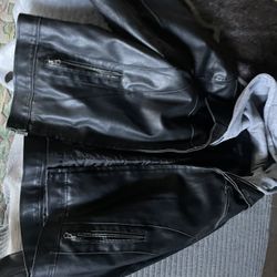 Kenneth Cole Xl Leather Coat With Hoodie