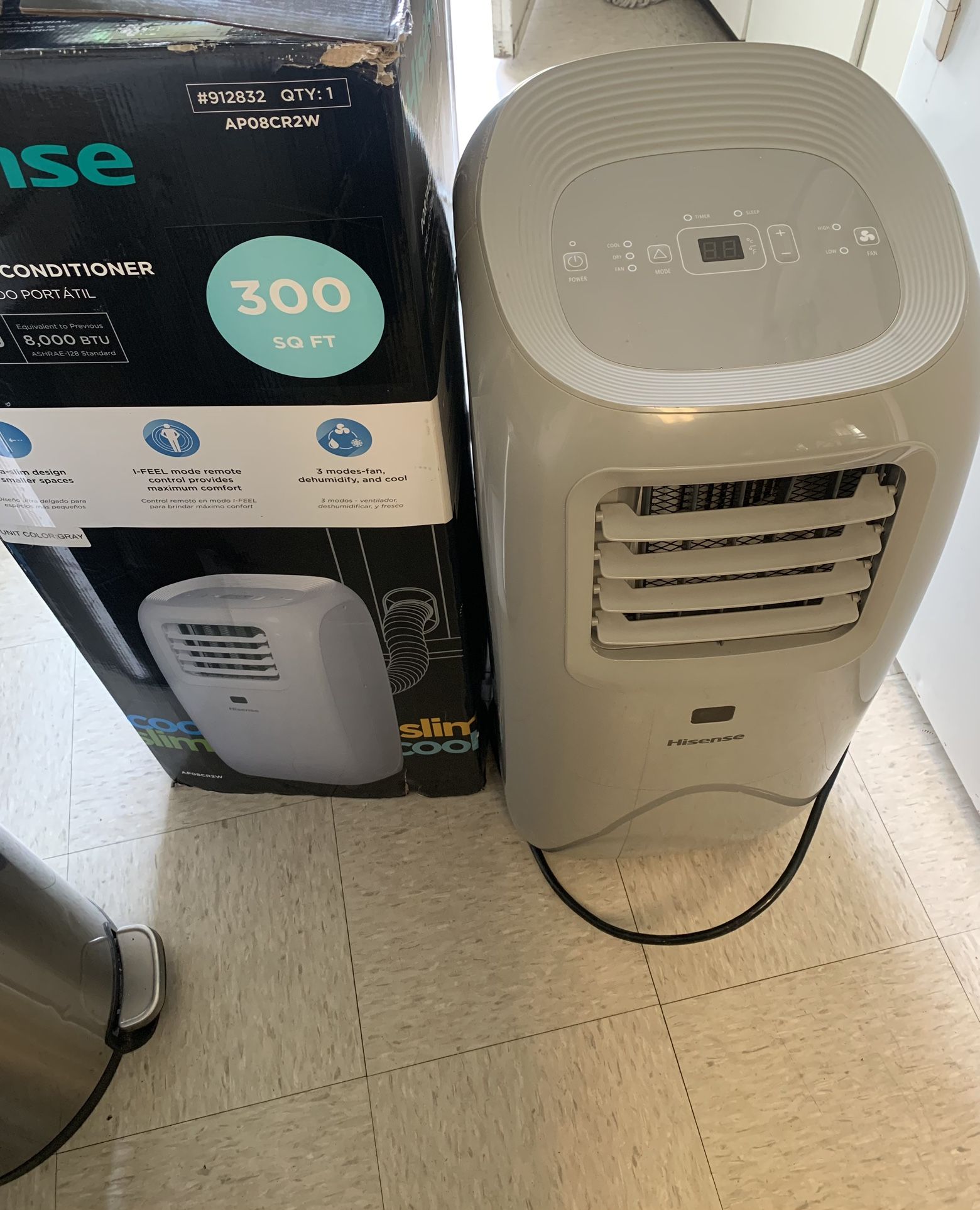 Hisense 6500 BTU Grey Vented Portable Air Conditioner 