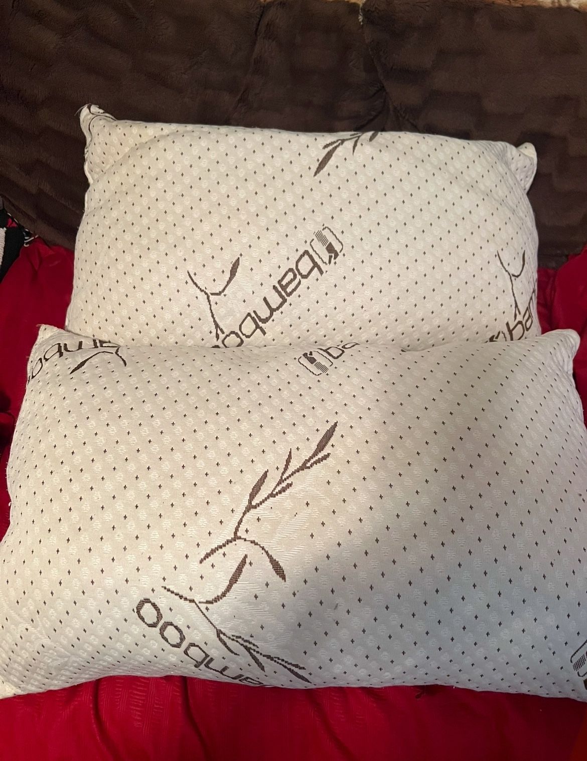 Set Of Two Memory Foam Bamboo Cooling Pillows