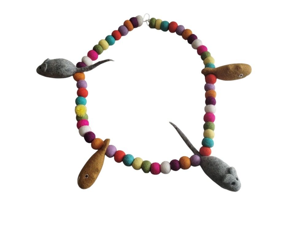 Cat Toy, Cat Necklace, Mouse Necklace,