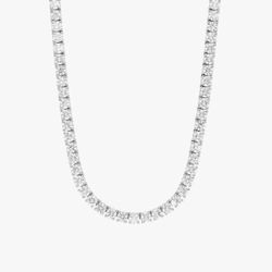 Lab Diamond Silver Tennis Chain 