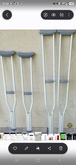 Crutches,, small, medium, large, up to 6'6", $20 each