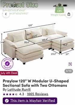 Brand new Off white Sofa with Two ottomans