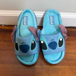 Disney Stitch Kids Blue Plush Slide Sandals