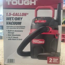 Hyper Tough 1.5 Gallon Wet Dry Vacuum 2 Peak HP Portable Shop Vac Powerful Suction Compact Blower for Garage Car Home Workshop Includes Hose Nozzle 