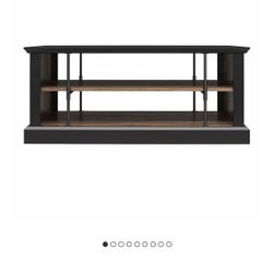 AMERIWOOD HOME HOFFMAN TWO TONED COFFEE TABLE WITH 2 SHELVES BLACK AND WALNUT COLOR 