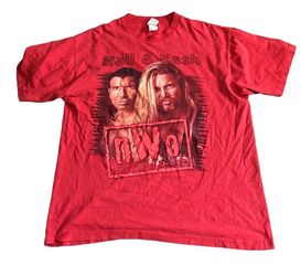 Vintage 1998 WCW nWo Hall Nash XL Shirt Red The Outsiders Wrestling 90s Tee