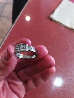 Silver belt shape silver ring