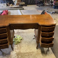 All Wood Desk Antique Needs A Little Tlc But No