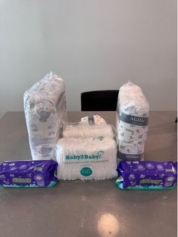 Newborn diapers and wipes